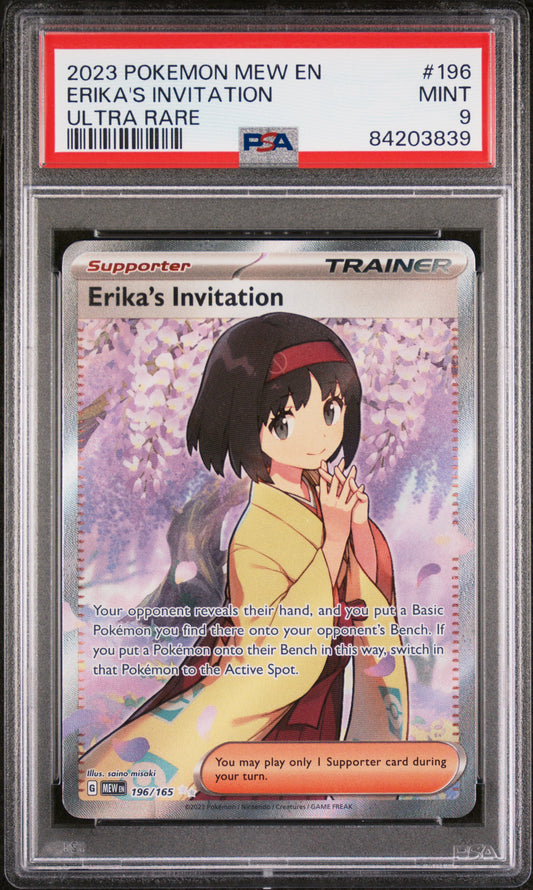 PSA 9 - Erika's Invitation 196/165 SV English 151 - Pokemon