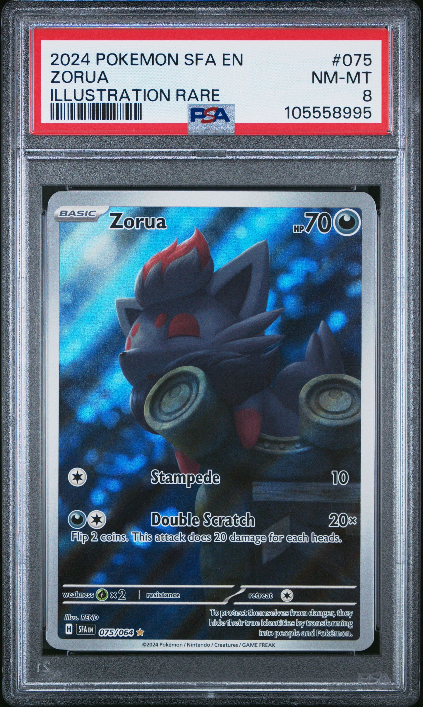 PSA 8 - Zorua IR 075/064 SV Shrouded Fable - Pokemon