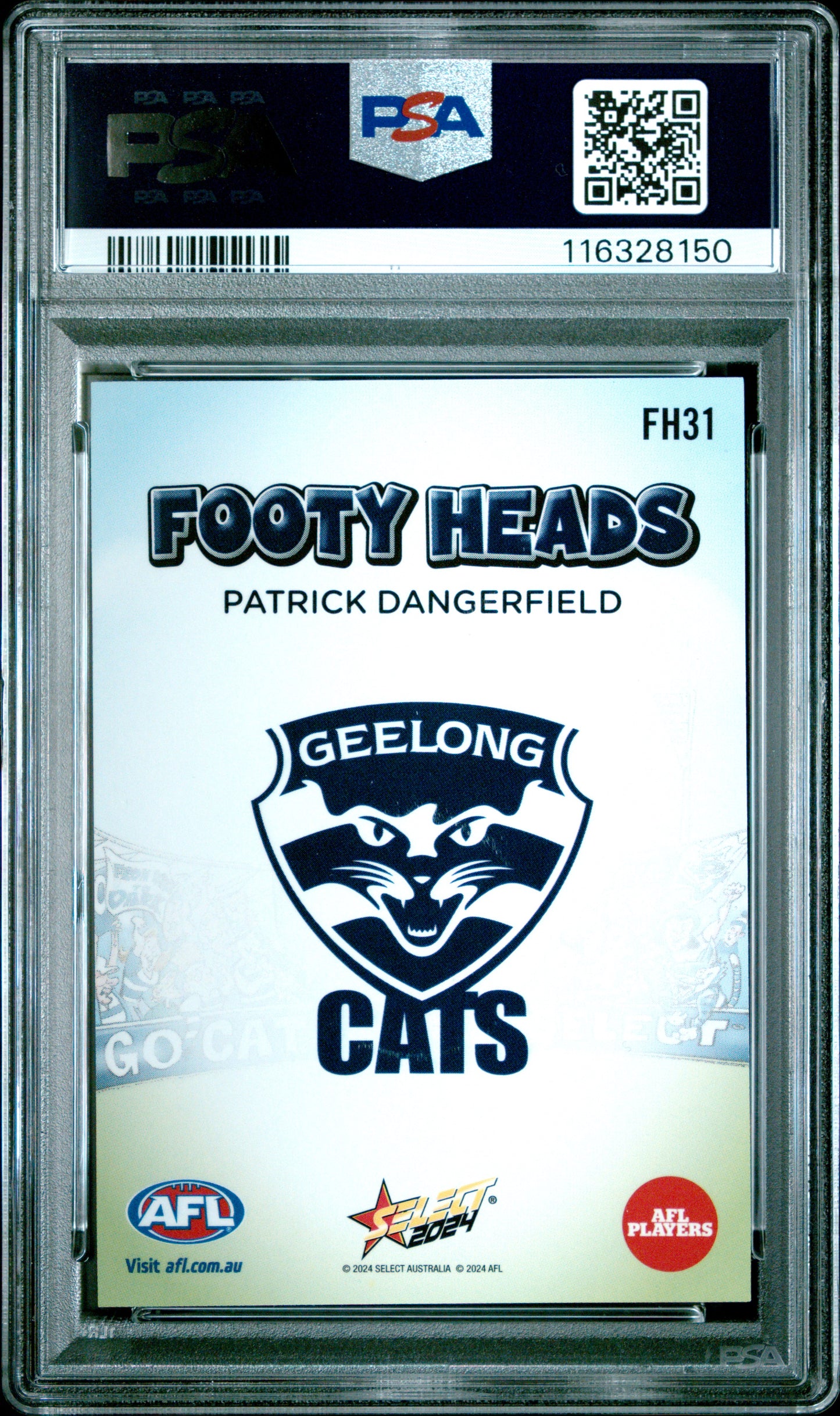 PSA 10 - Patrick Dangerfield (Geelong) #FH31 2024 SELECT Footy Heads - AFL