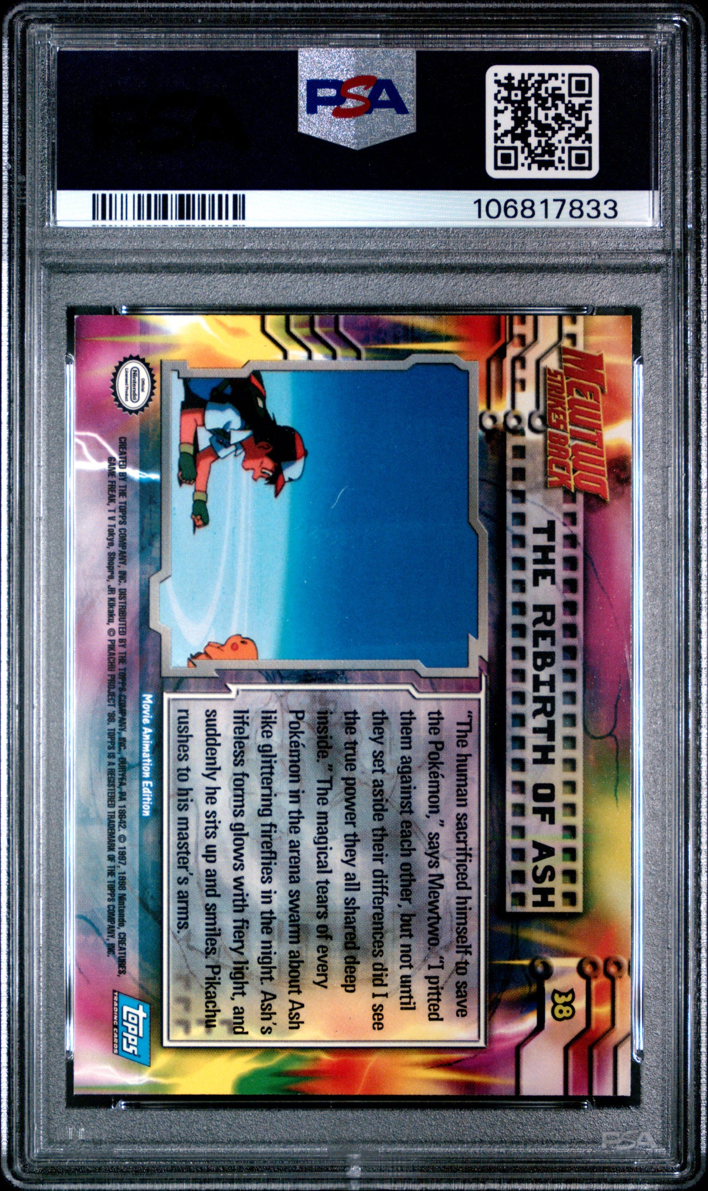 PSA 9 - Rebirth of Ash #38 1999 TOPPS Movie Edition - Pokemon