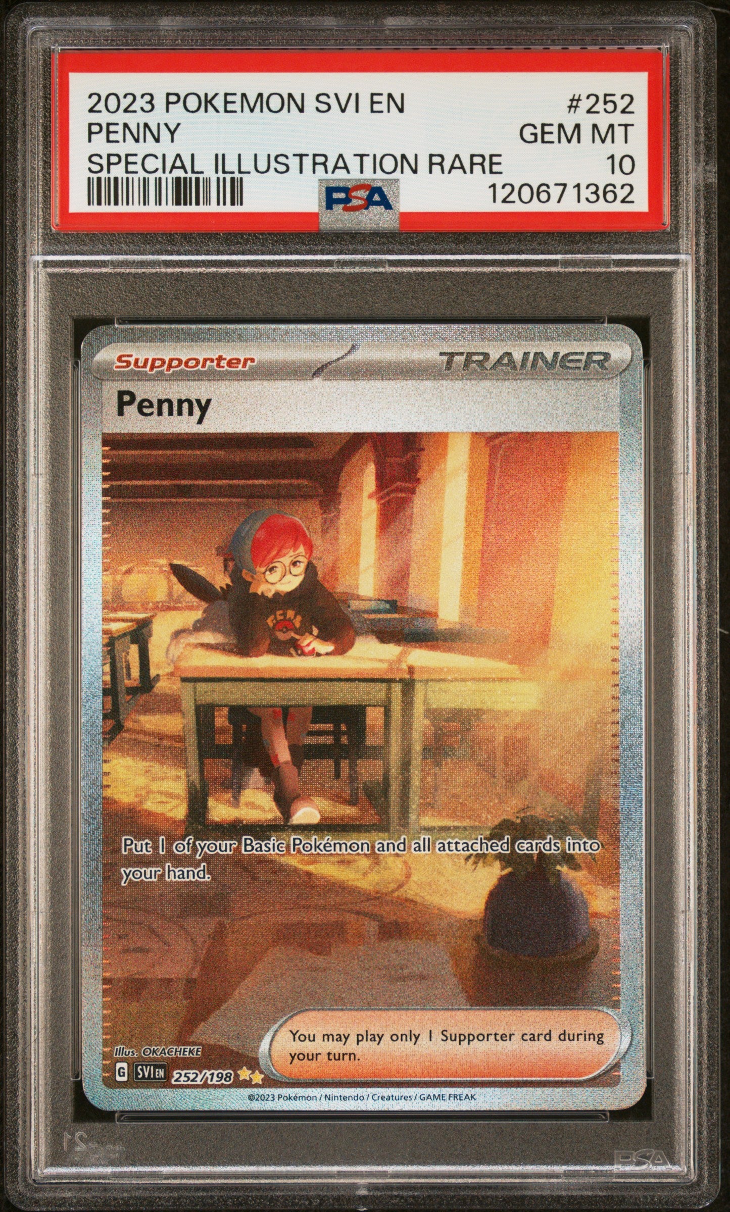 PSA 10 - Penny 252/198 SIR SV Scarlet & Violet Base Set - Pokemon