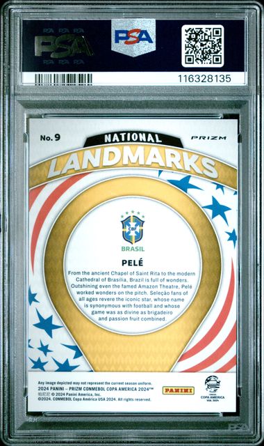 PSA 9 - Pele National Landmarks Prizm Copa America #9 - Football
