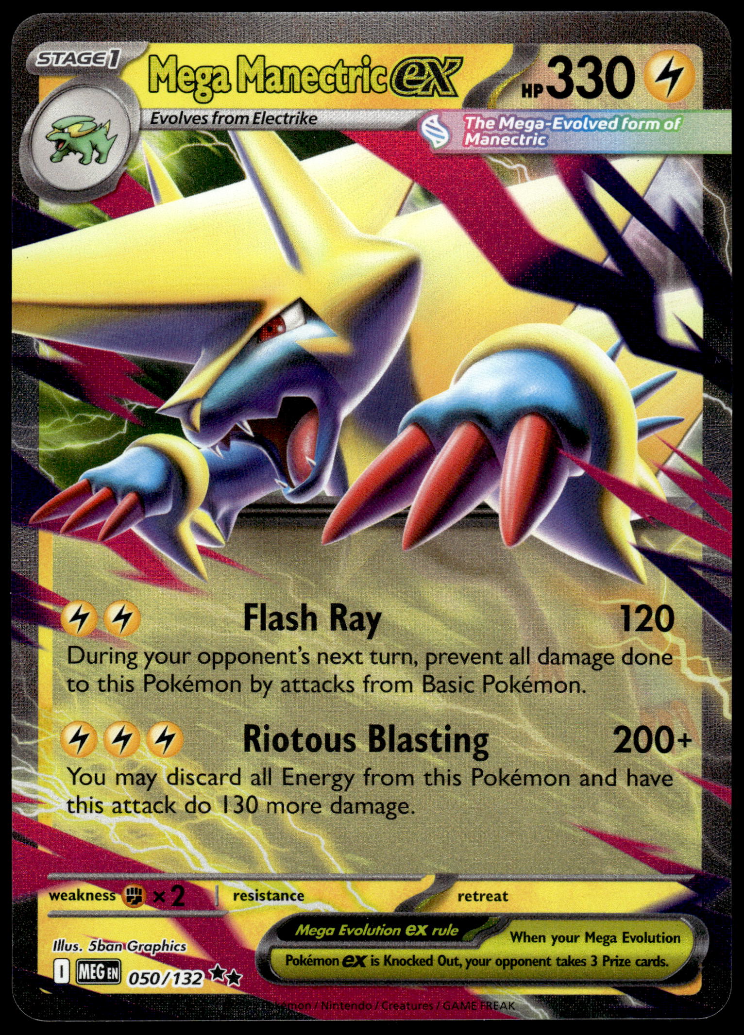 pokemon manectric card Mega Manectric ex 050/132 MEG Mega Evolutions Pokemon [NM] (1) – JustEncased