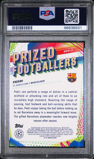 PSA 10 - Pedri 2023-24 PFF7 Topps Prized Footballer Yellow Red - Football