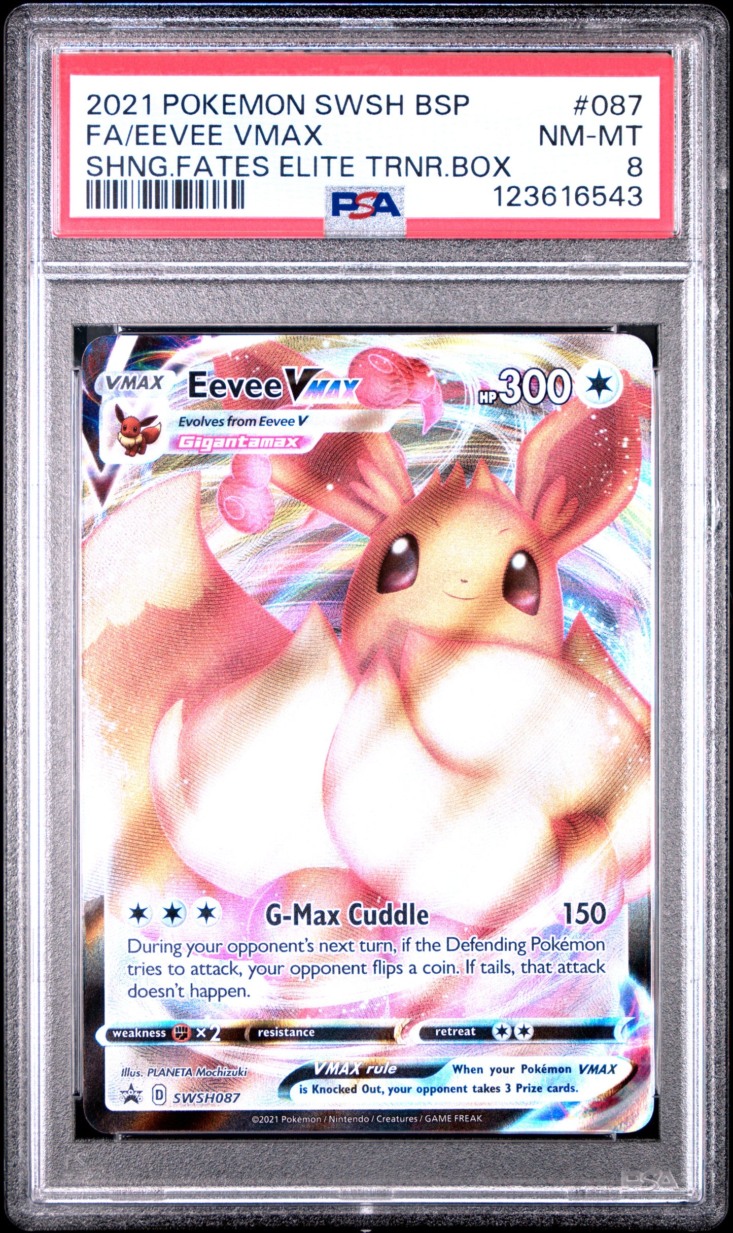 PSA 8 - Eevee VMAX SWSH087 Shining Fates Elite Trainer Box Promo - Pokemon