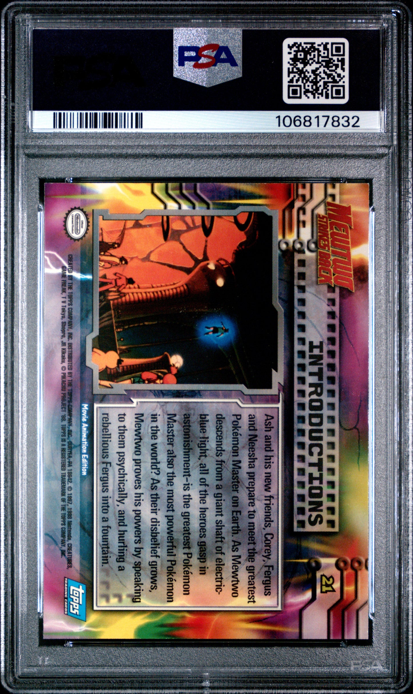 PSA 9 - Mewtwo Introductions #21 1999 TOPPS Movie Edition - Pokemon