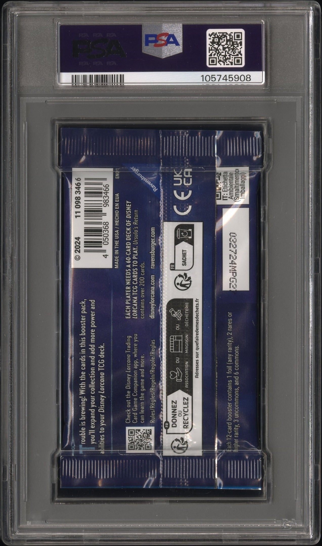 PSA 10 - Urusula's Return (Ursula) Foil Pack - Disney Lorcana