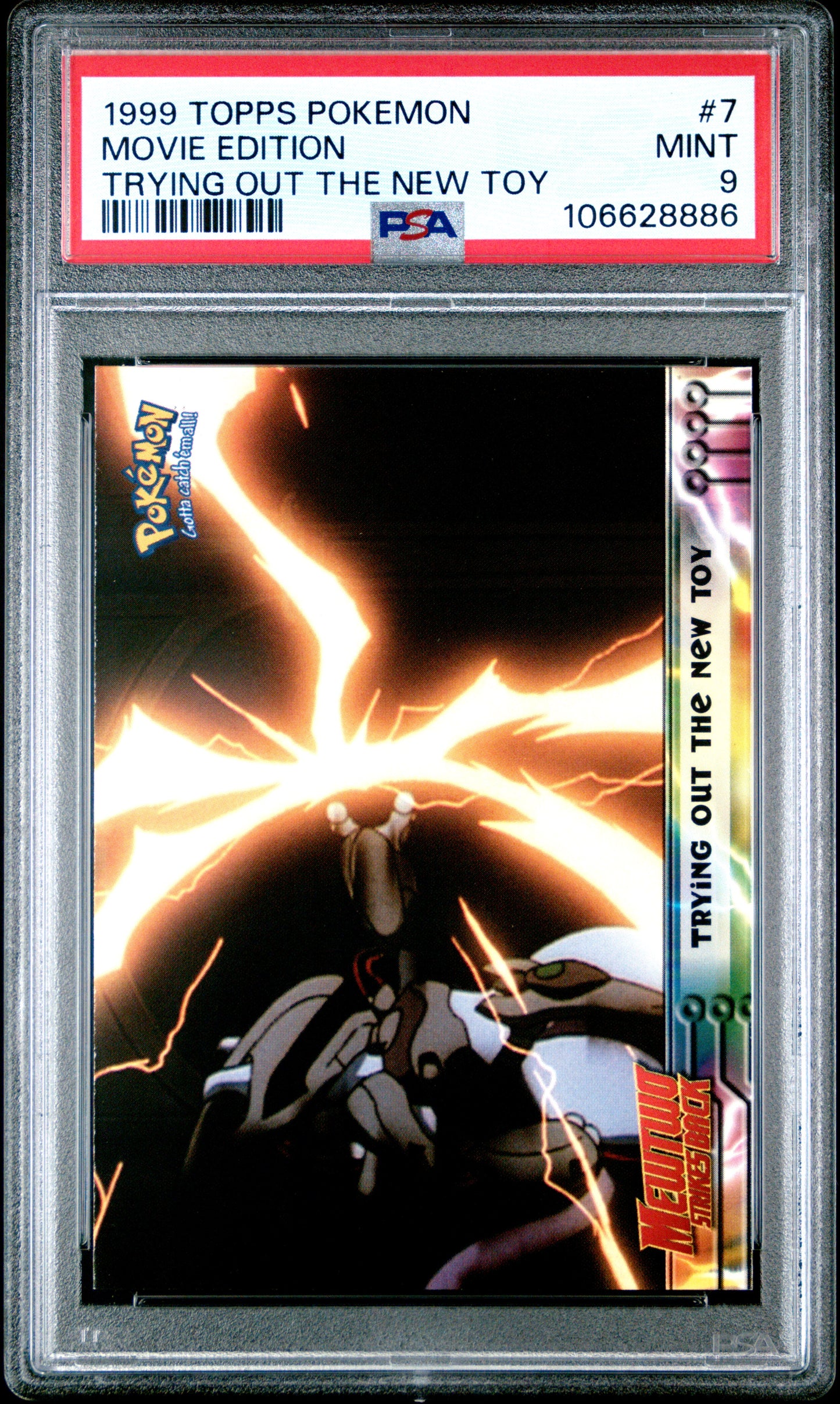 PSA 9 - Mewtwo Trying New Toy #7 1999 TOPPS Movie Edition - Pokemon