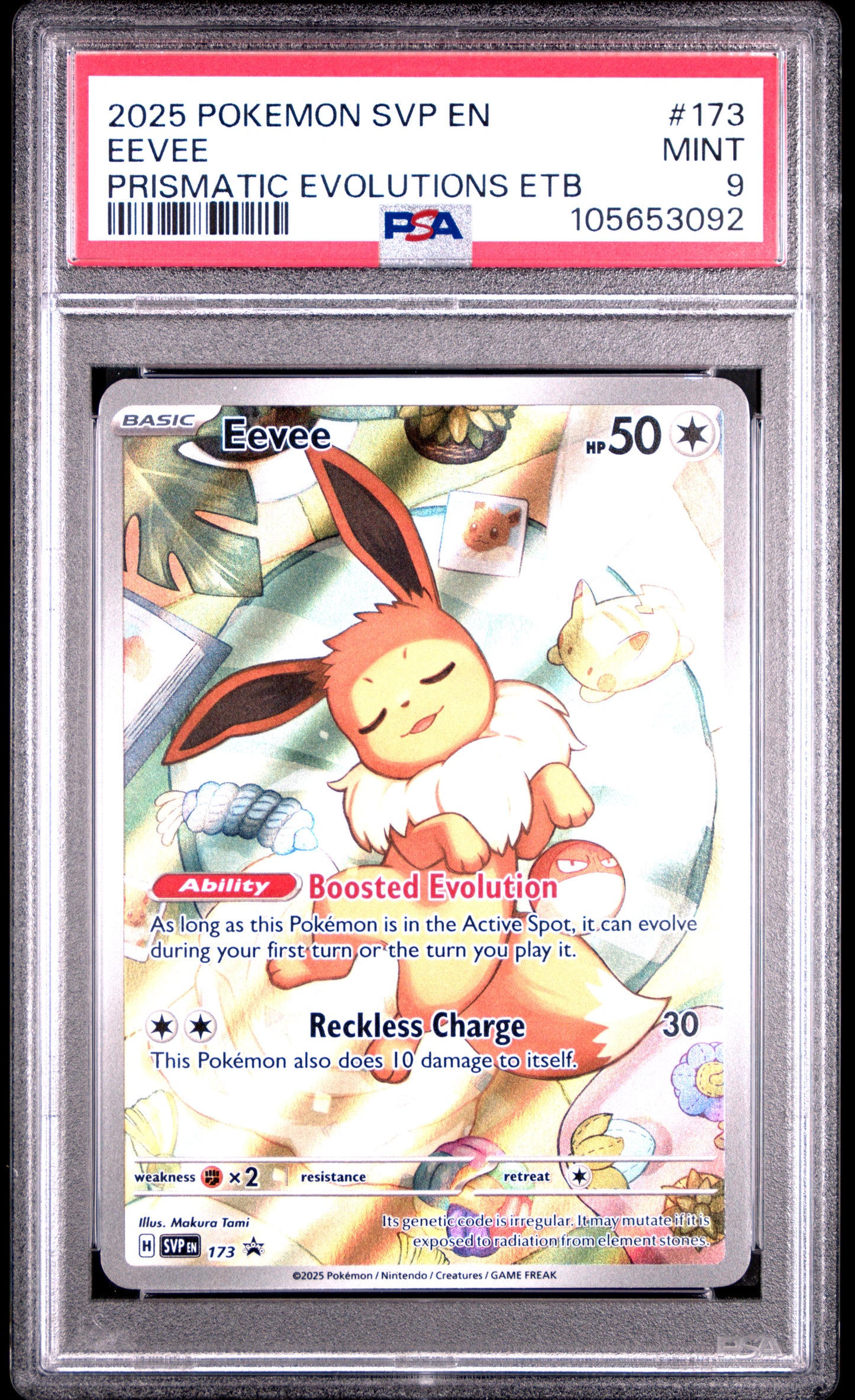 PSA 9 - Eevee AR SVP173 Prismatic Evolutions ETB Promo - Pokemon