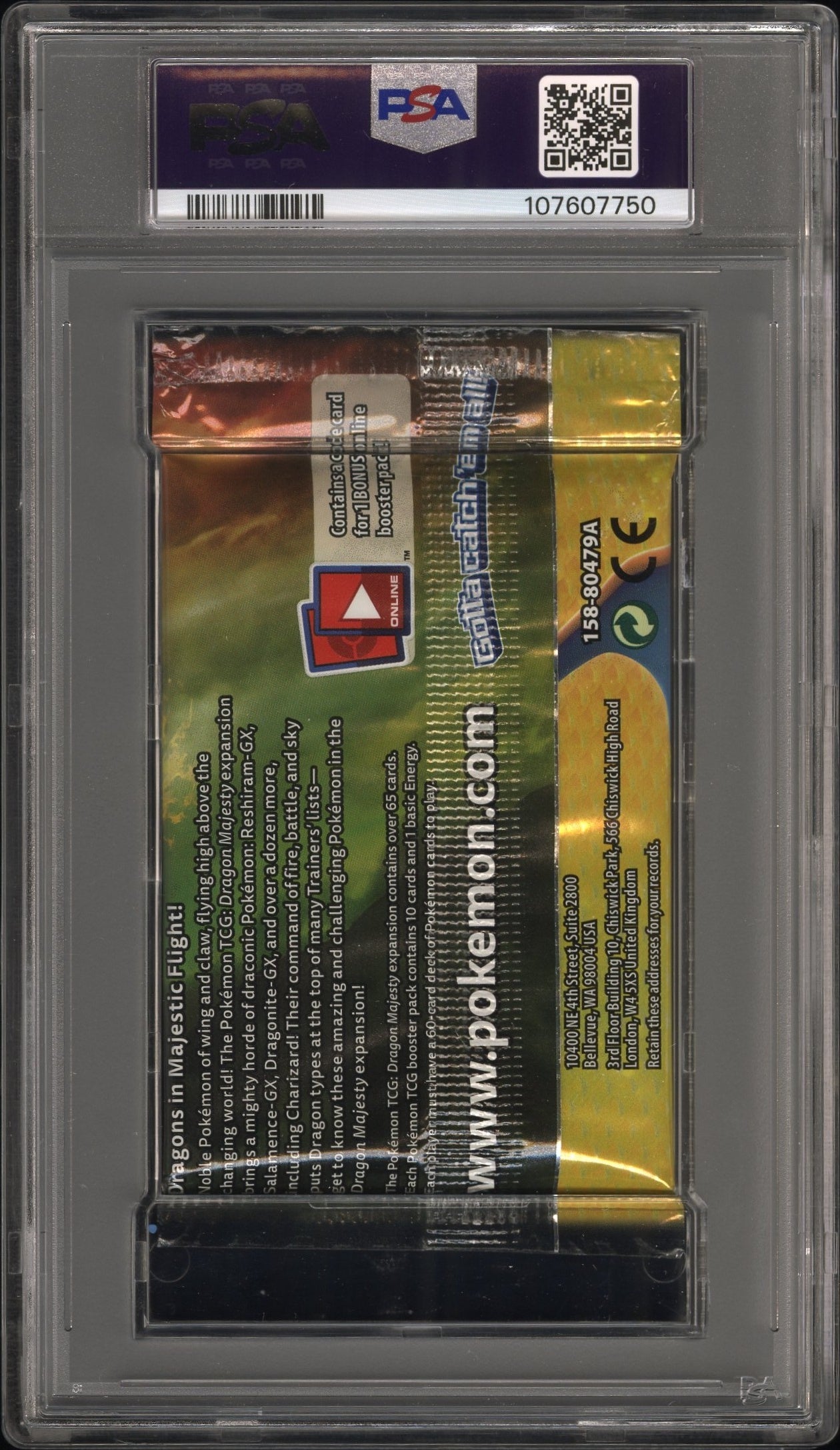 PSA 10 - Sun & Moon Dragon Majesty (Dragonite Art) Foil Pack - Pokemon