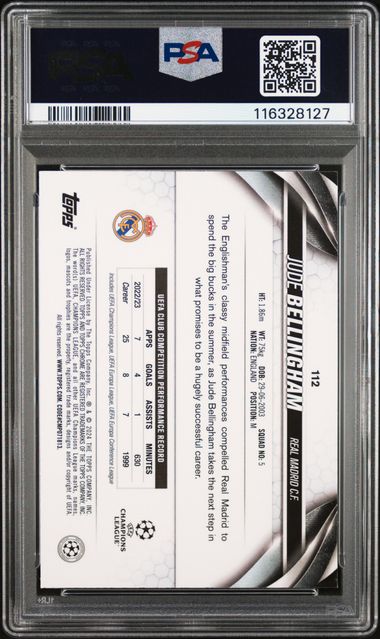 PSA 9 - Bellingham Topps Chroms Gold Geometric /50 23-24 - Football