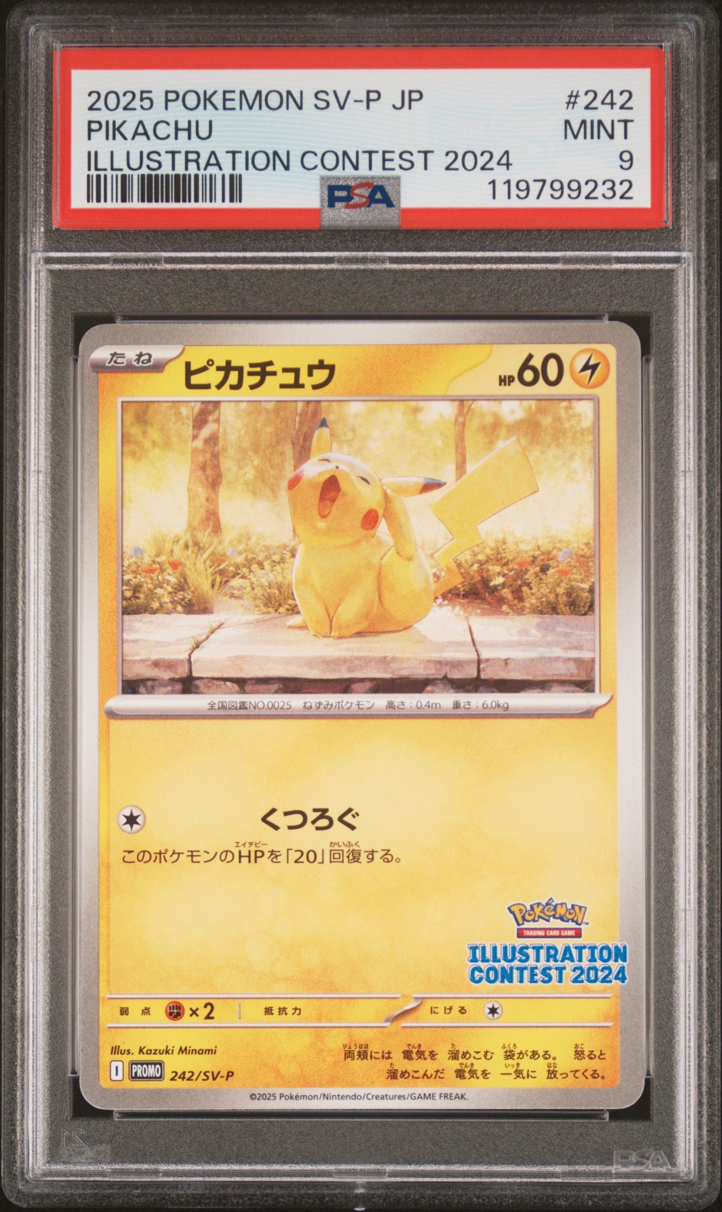 PSA 9 - Pikachu 242/SV-P Illustration Contest 2024 - Pokemon