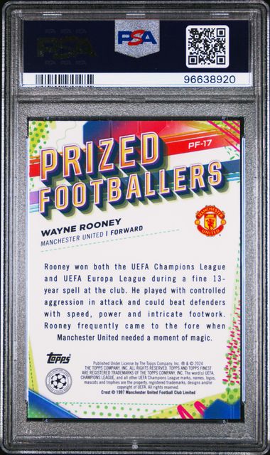 PSA 10 - Wayne Rooney 2023-24 PF17 Topps Prized Footballer - Football