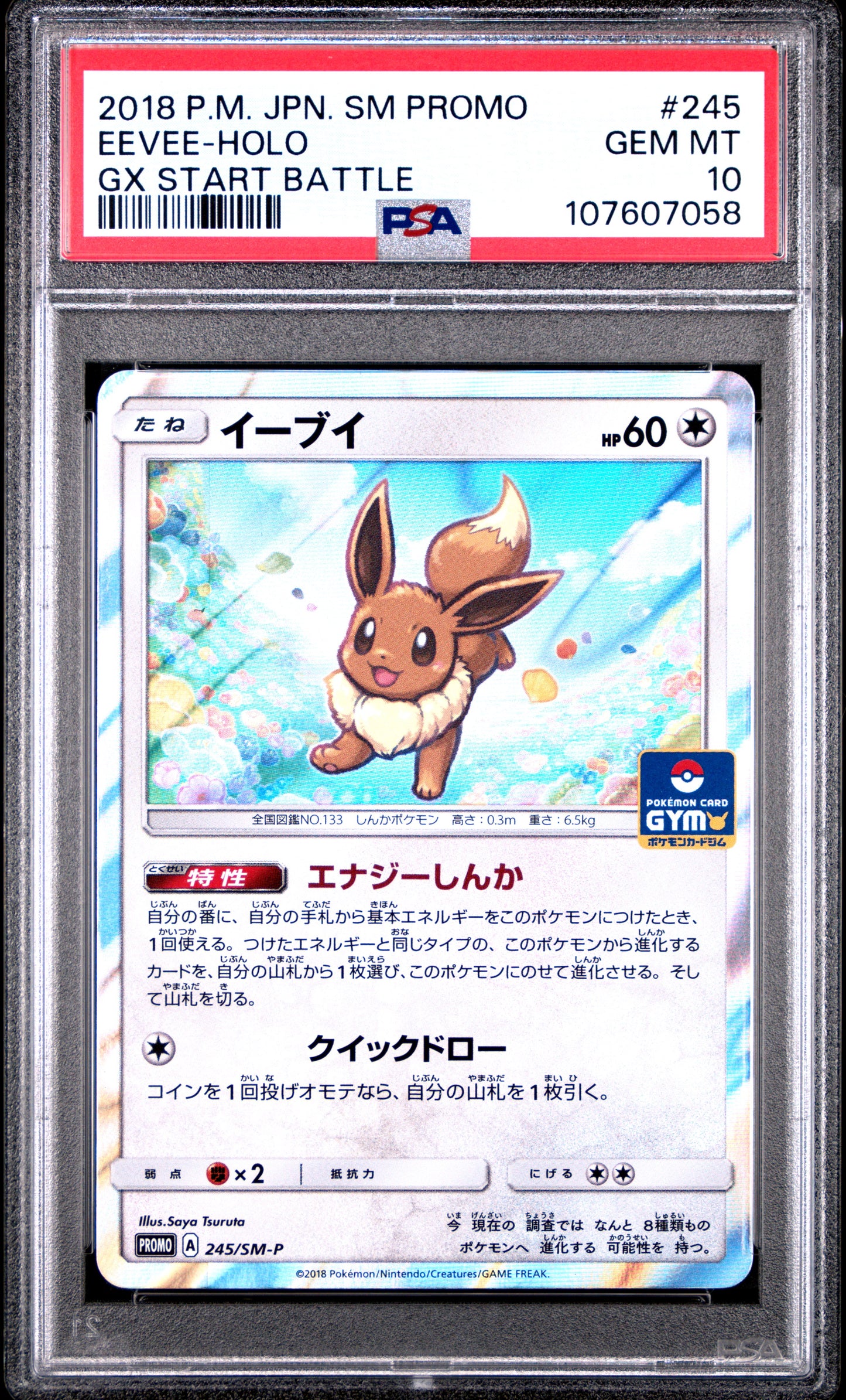 PSA 10 - Eevee Holo 245/SM-P GX Start Battle Japanese Promo - Pokemon