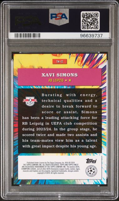 PSA 10 - Xavi Simons 2023-24 Topps Finest The Man TM12 - Football