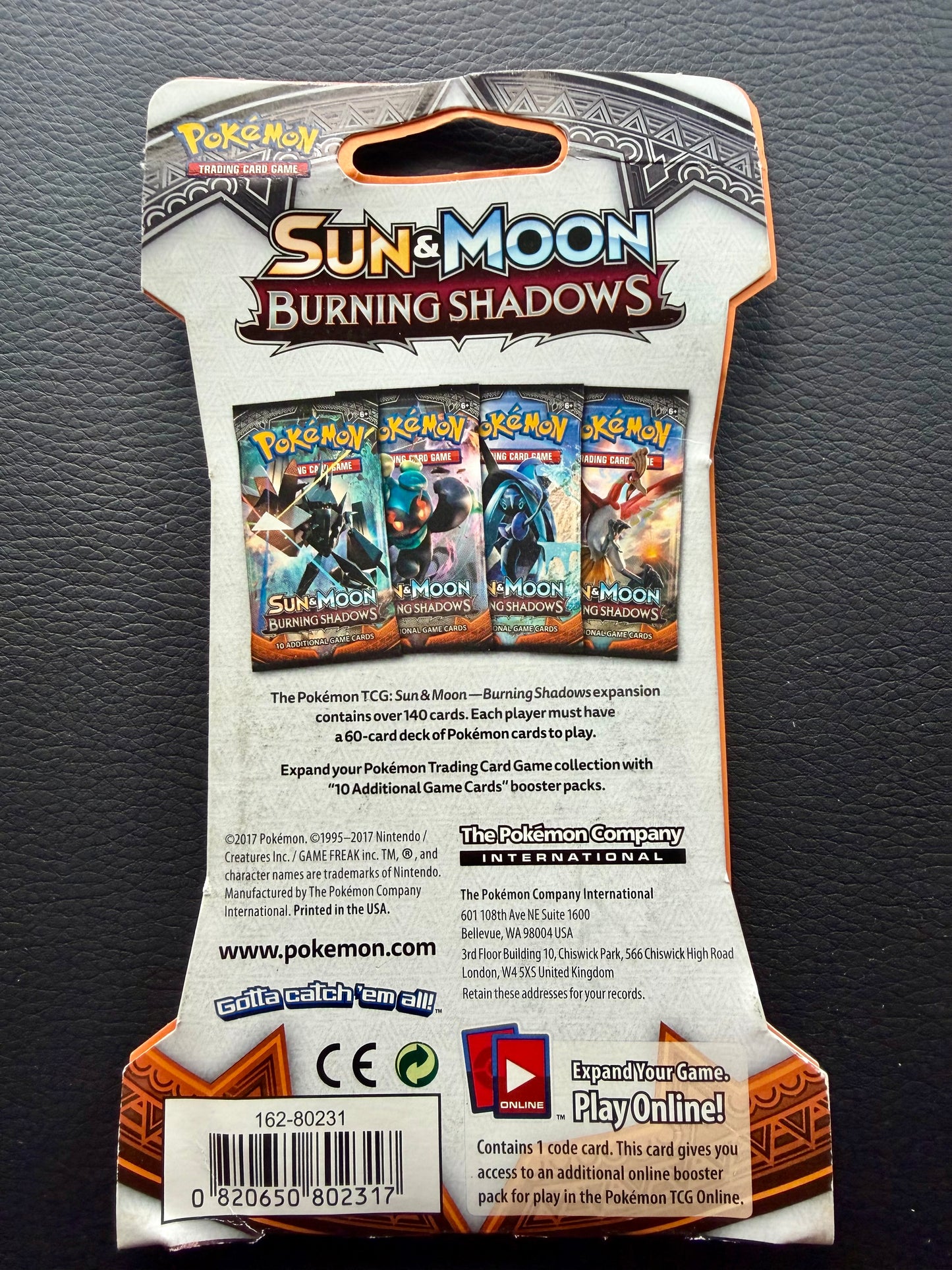 Pokemon TCG: S&M Burning Shadows Sleeved Booster (1 x Marshadow) [JEC] - Sealed