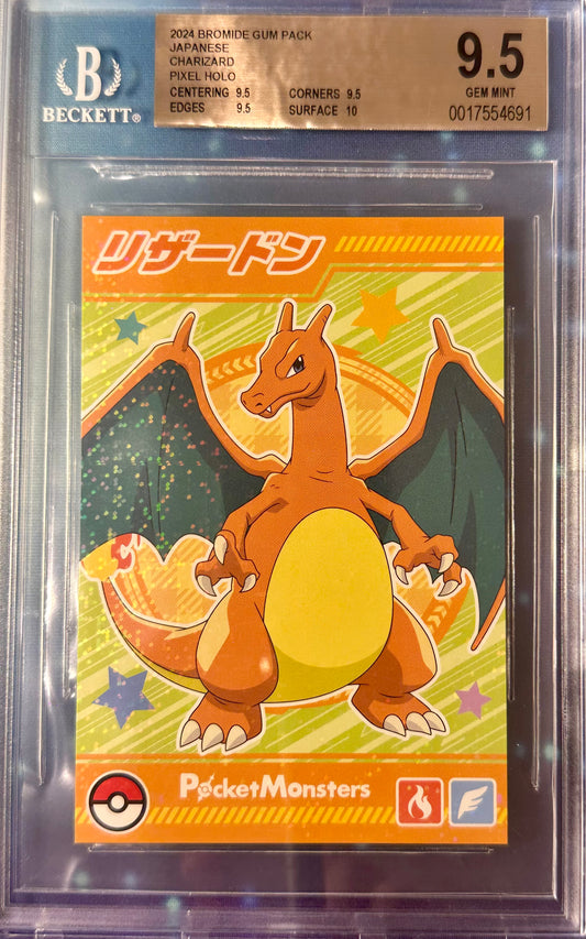 BGS 9.5 - Charizard Pixel Holo 2024 Bromide Gum Japanese - Pokemon