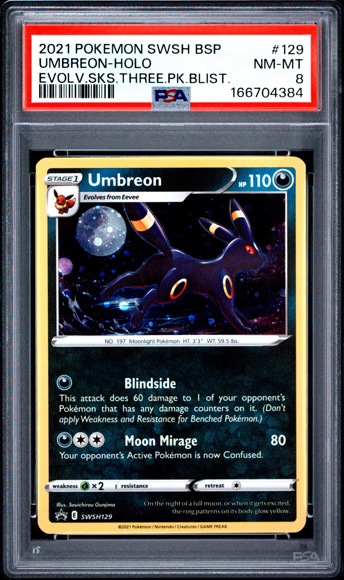 PSA 8 - Umbreon Holo 129/203 Swsh Black Star Promo x384 - Pokemon