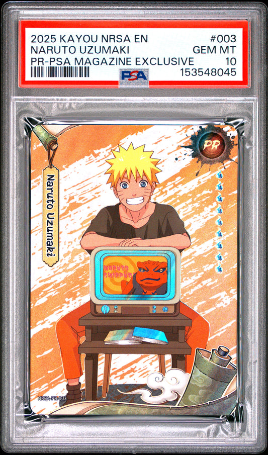 PSA 10 - Naruto Uzumaki NRSA-PR-003 PSA Magazine Exclusive x045 - Naruto