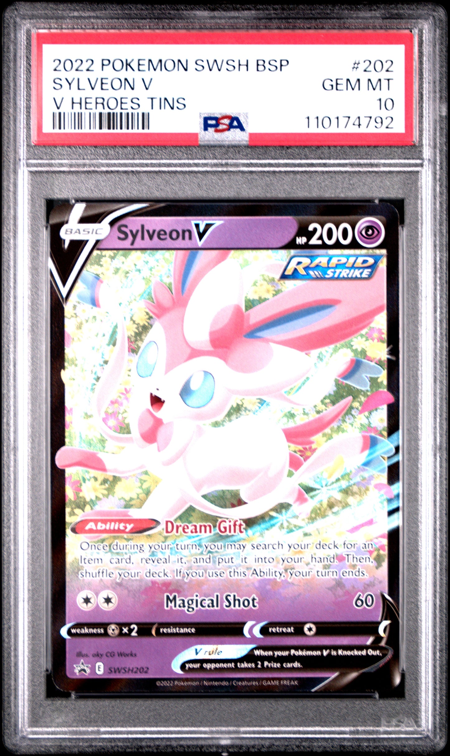 PSA 10 - Sylveon V SWSH202 V Heroes Tins Promo - Pokemon
