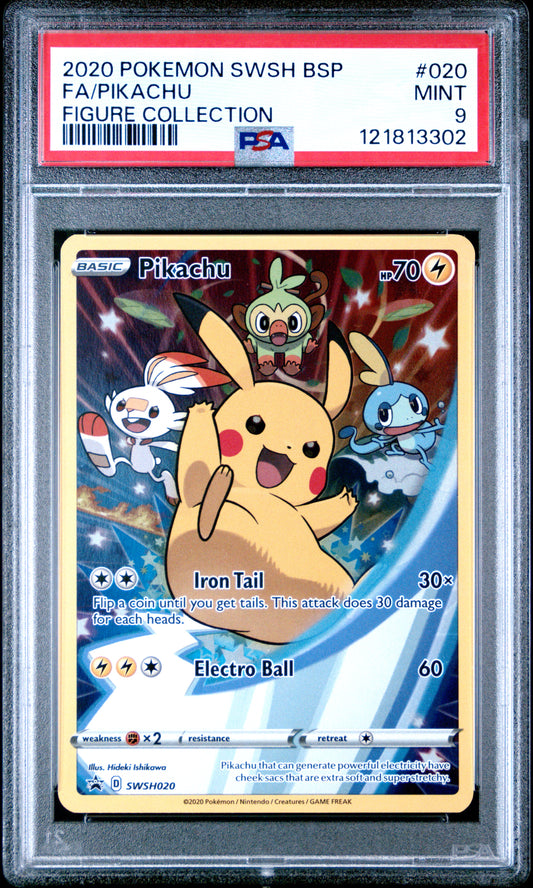 PSA 9 - Pikachu SWSH020 Figure Collection Black Star Promo - Pokemon