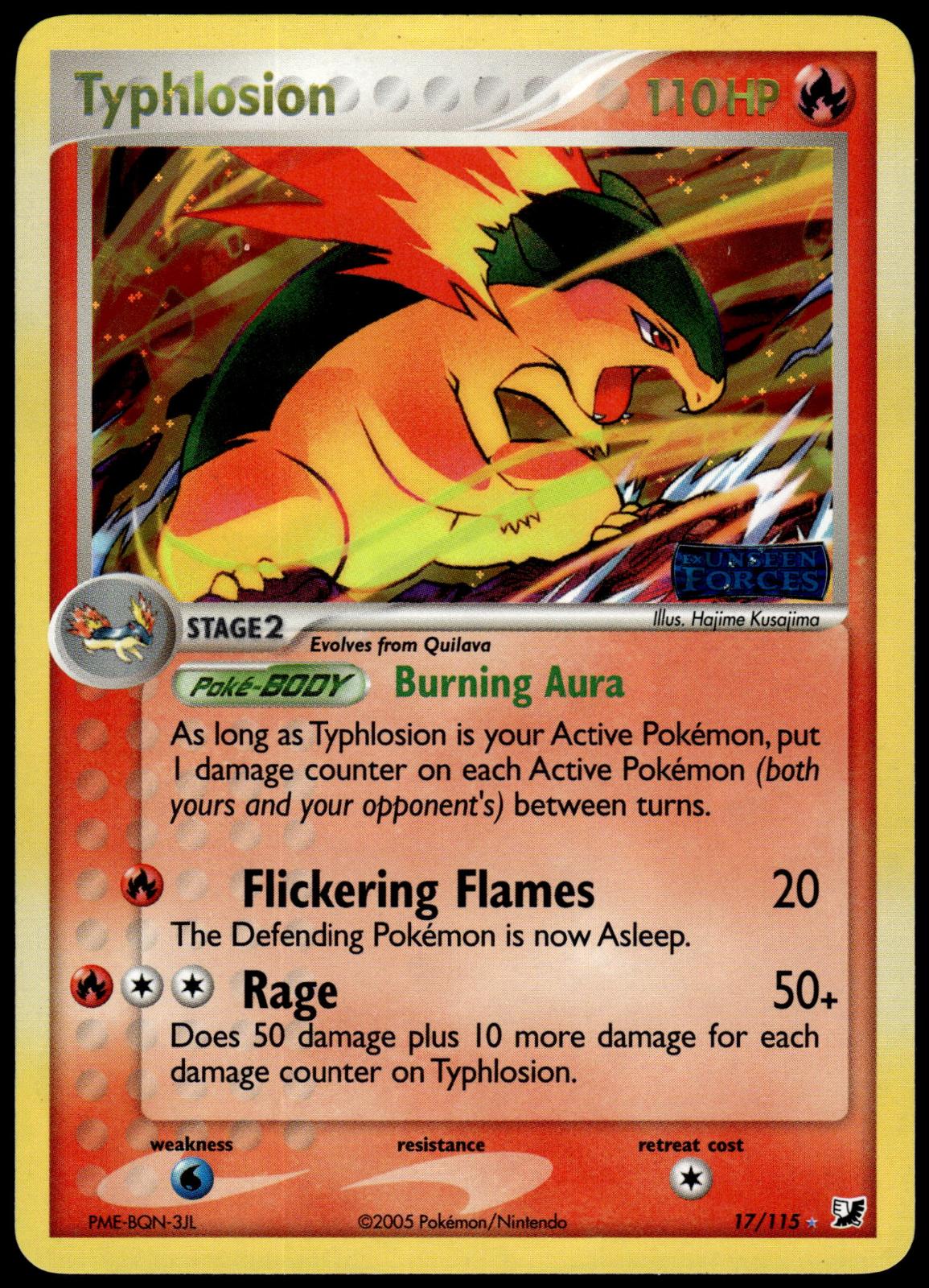 Typhlosion Reverse Holo 17/115 Unseen Forces Pokemon [JEC] [PL]
