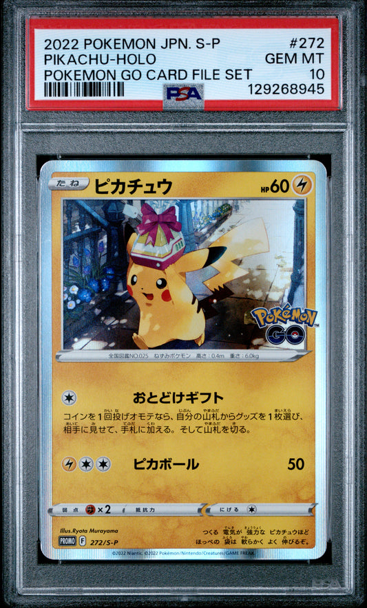 PSA 10 - Pikachu Holo 272/S-P Pokemon GO Card File Set Japanese Promo - Pokemon