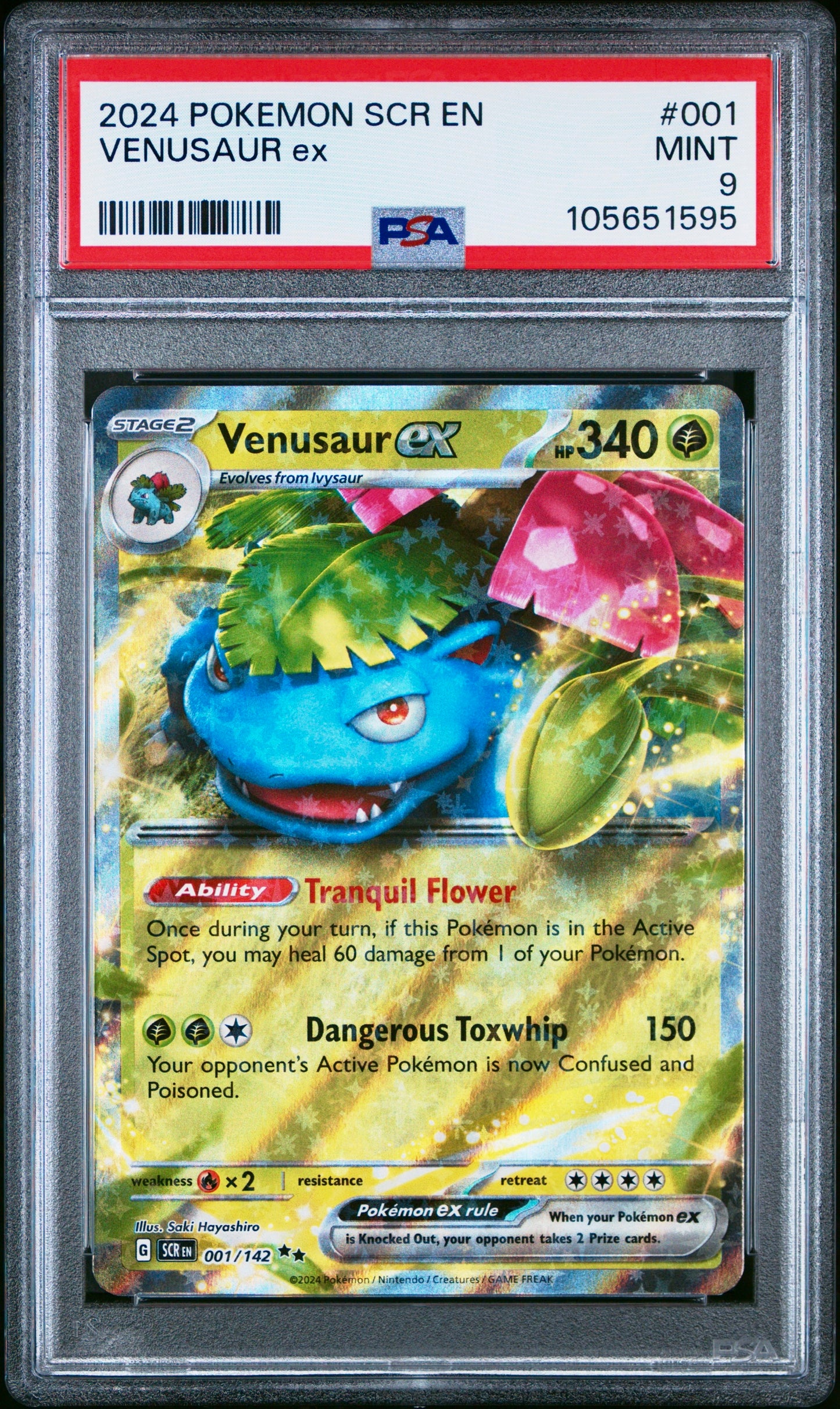 PSA 9 - Venusaur ex 001/142 SV Stellar Crown - Pokemon