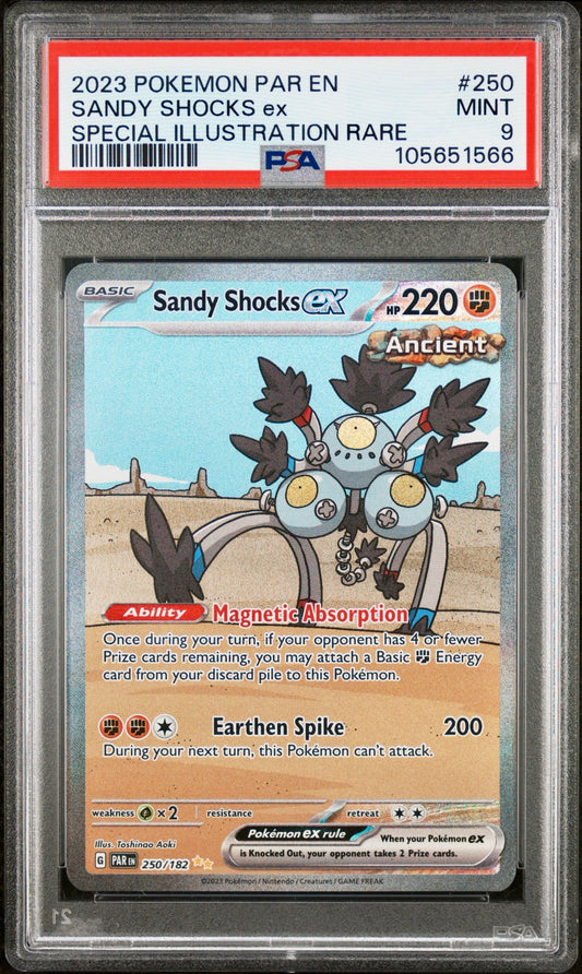 PSA 9 - Sandy Shocks ex SIR 250/182 SV Paradox Rift - Pokemon