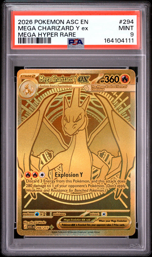 PSA 9 - Mega Charizard Y ex 294/217 MUR ME Ascended Heroes x107 [JEC] - Pokemon