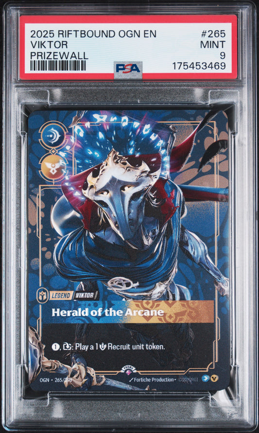 PSA 9 - Viktor Herald of Arcane 265/298 OGN Prizewall [JEC] - Riftbound