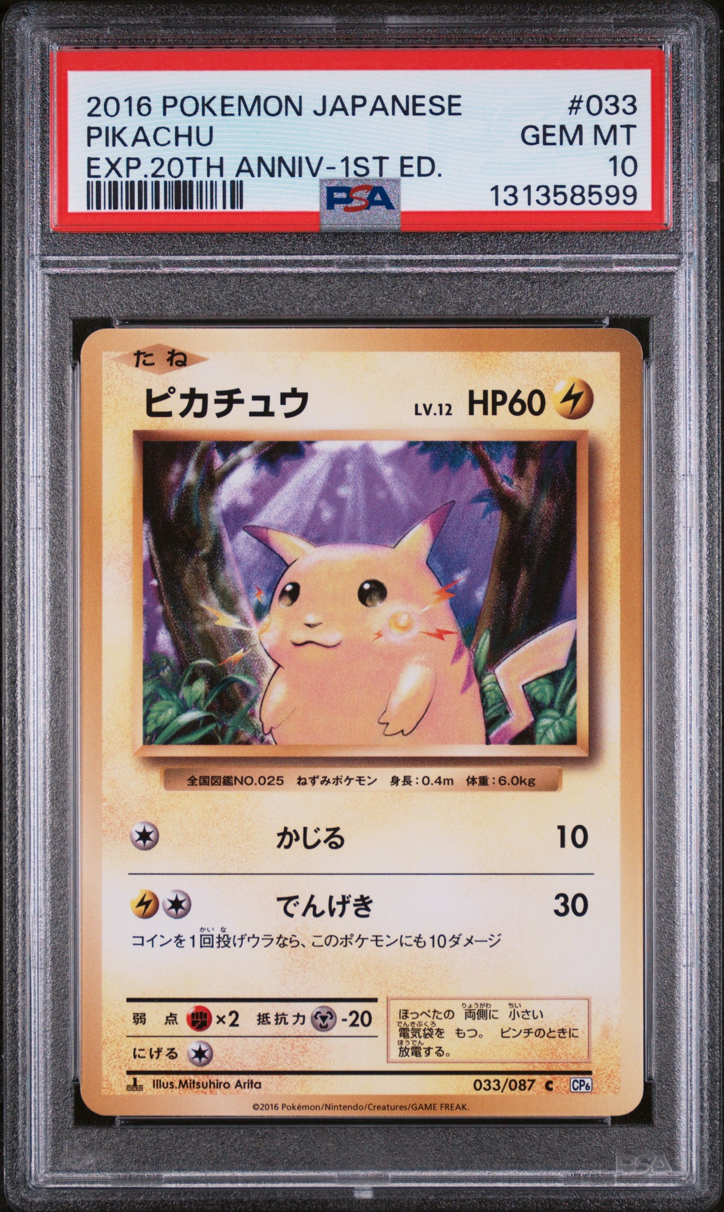 PSA 10 - Pikachu 033/087 XY CP6 20th Anniversary Expansion 1st Ed - Pokemon
