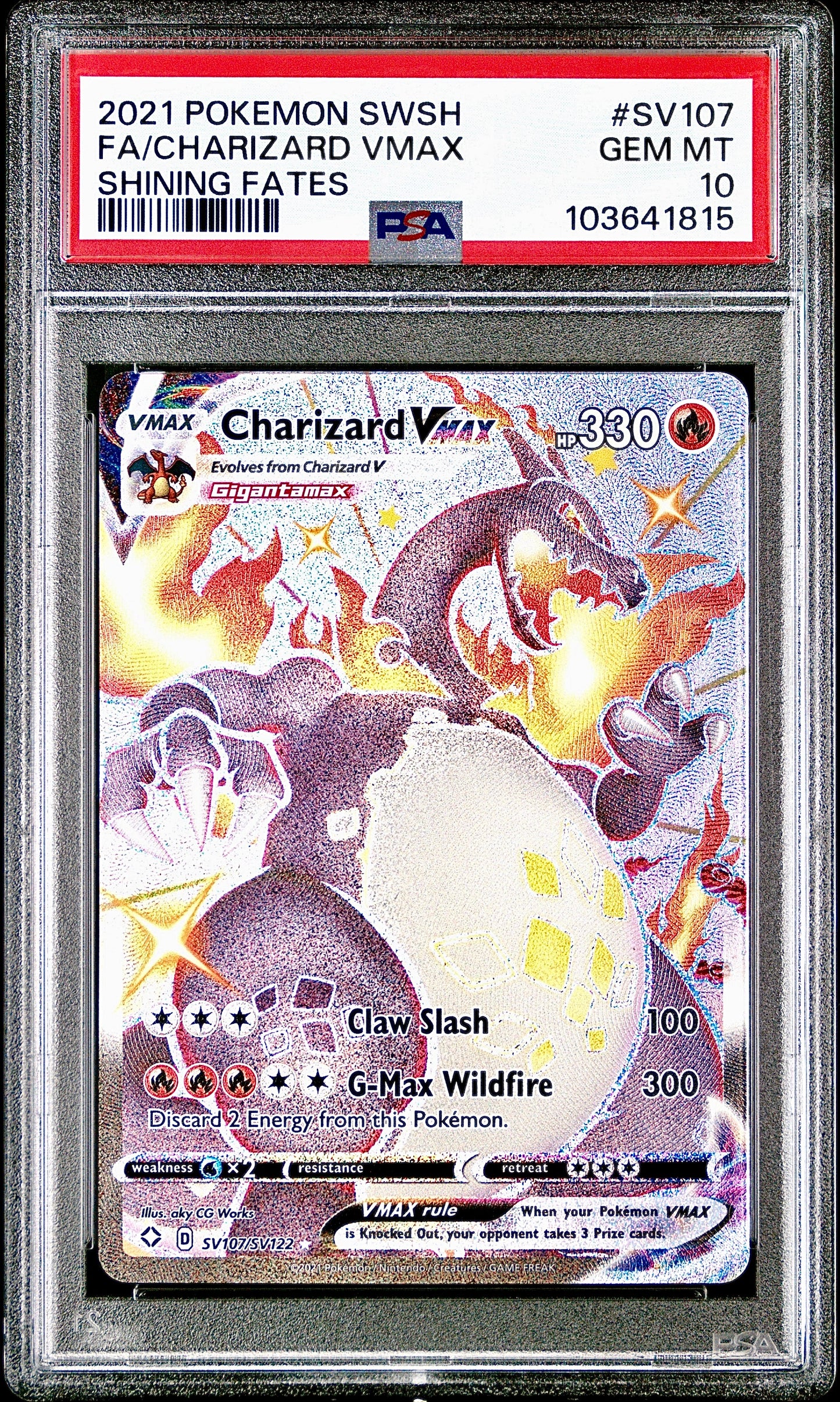 PSA 10 - Charizard VMAX SV107/SV122 SWSH Shining Fates - Pokemon