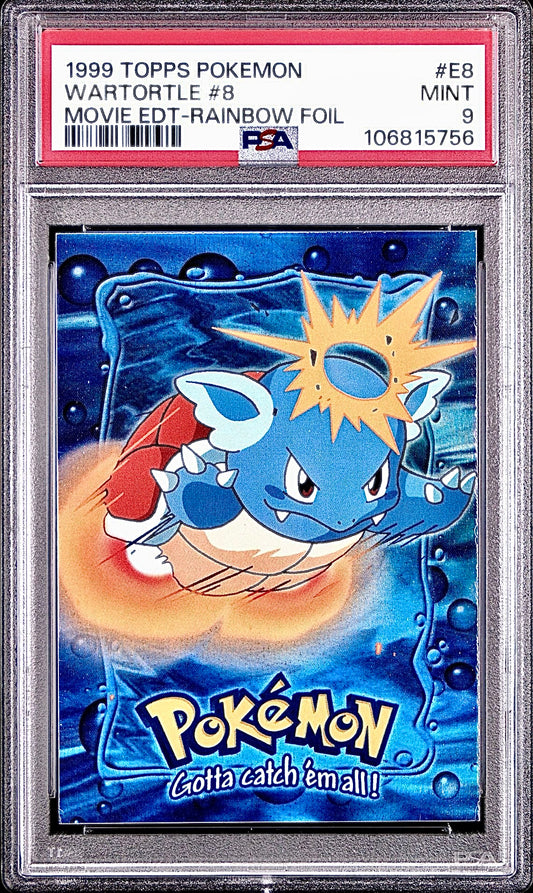 PSA 9 - Wartortle Rainbow Foil #E8 1999 TOPPS Movie Edition - Pokemon