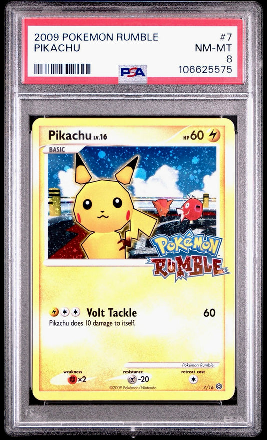 PSA 8 - Pikachu Holo 7/16 2009 Pokemon RUMBLE - Pokemon