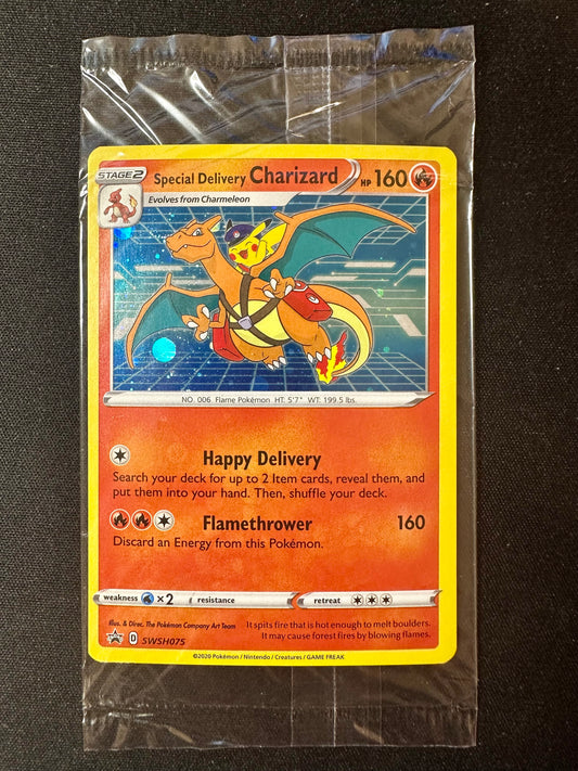 Special Delivery Charizard Holo SWSH75 SEALED UK Exclusive Promo Pokemon [NM] (2)