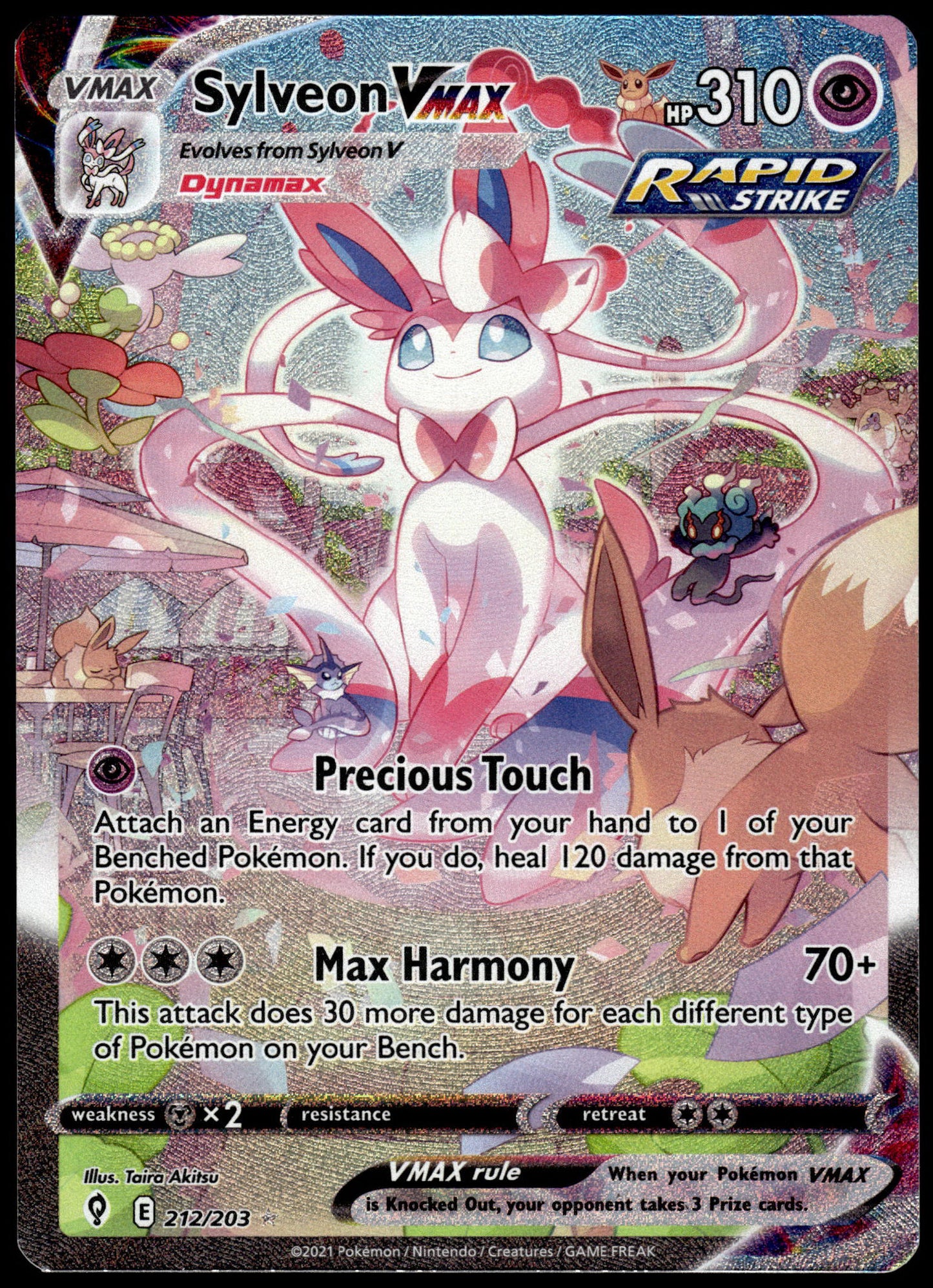 Sylveon VMAX 212/203 SWSH Evolving Skies Pokemon [NM] (A2)