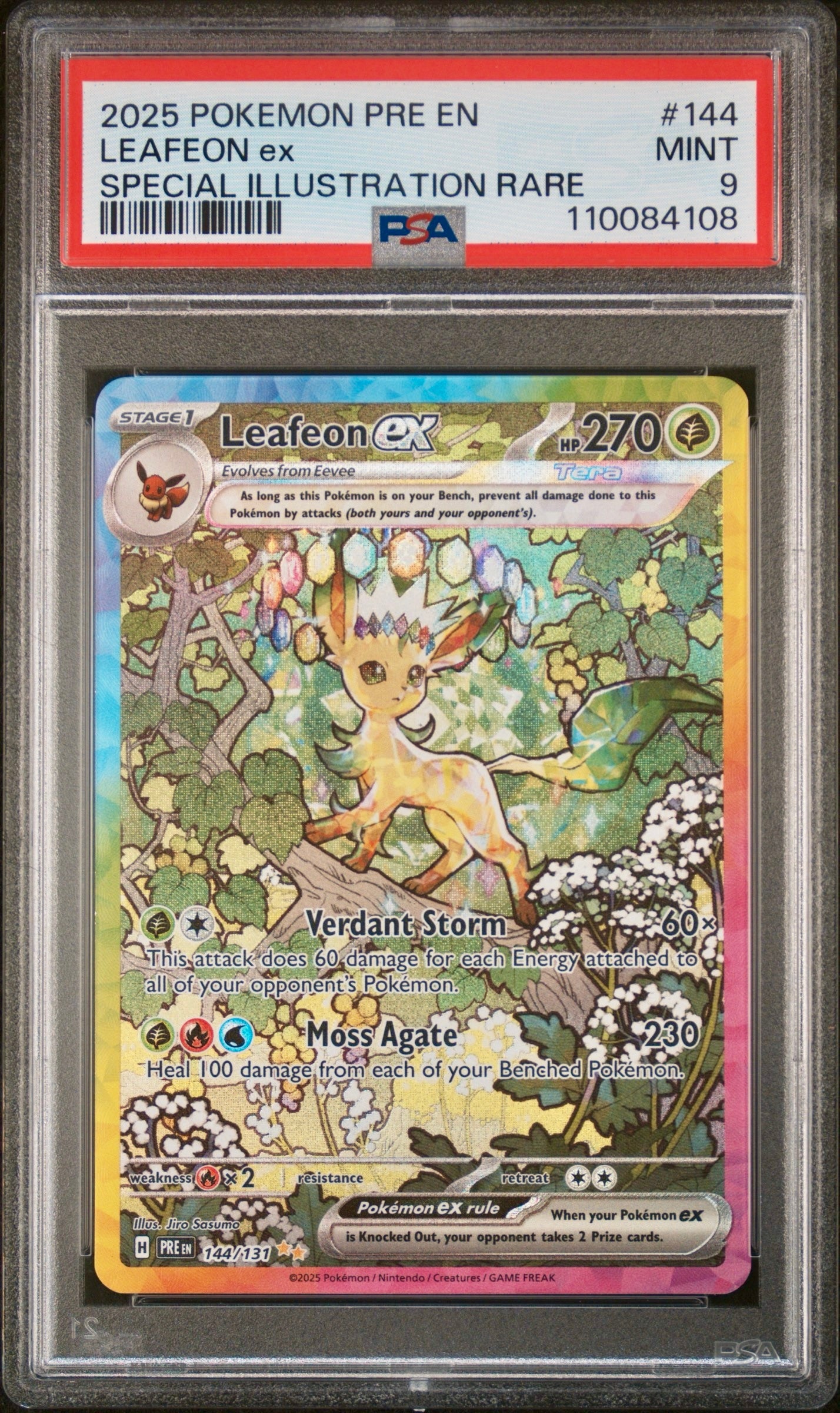 PSA 9 - Leafeon ex SAR 144/131 SV Prismatic Evolutions - Pokemon