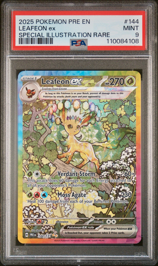 PSA 9 - Leafeon ex SAR 144/131 SV Prismatic Evolutions - Pokemon