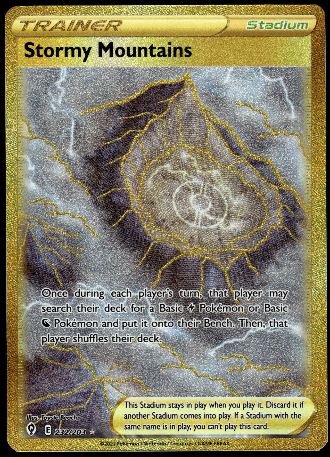 Snowy Mountains 232/203 SWSH Evolving Skies Pokemon [NM]