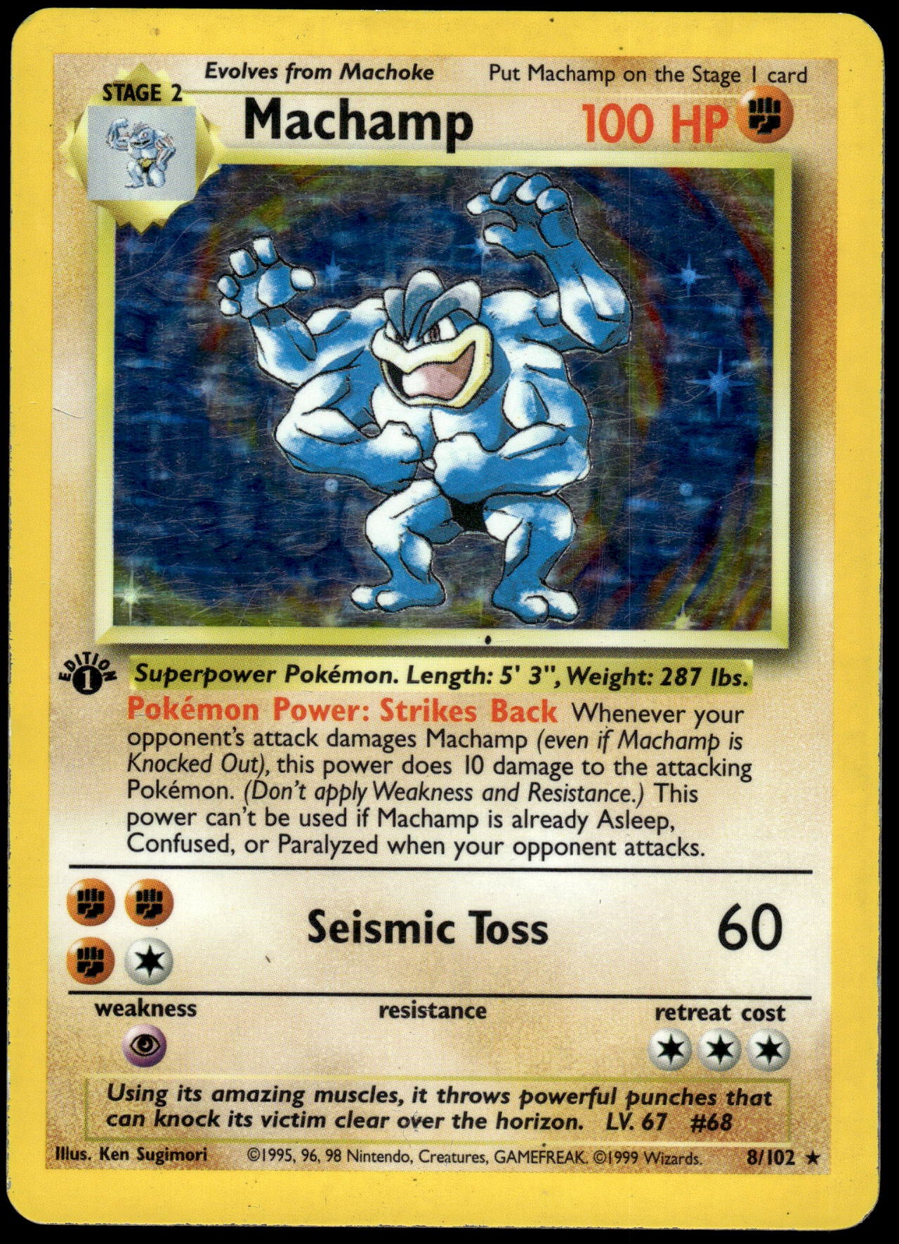 Machamp Holo 8/102 WOTC Base Set Unlimited Pokemon [PL]