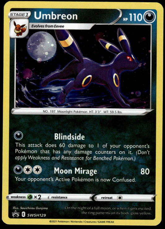 Umbreon Cosmos Holo SWSH129 Evolving Skies 3-Pack Blister Pokemon [NM] (2)