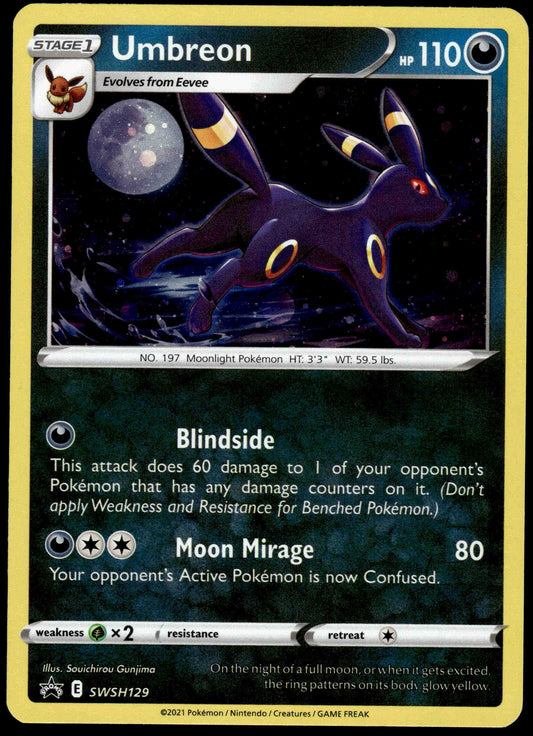Umbreon Cosmos Holo SWSH129 Evolving Skies 3-Pack Blister Pokemon [NM] (5)
