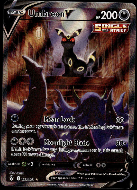 Umbreon V 189/203 SWSH Evolving Skies Pokemon [NM] (1)