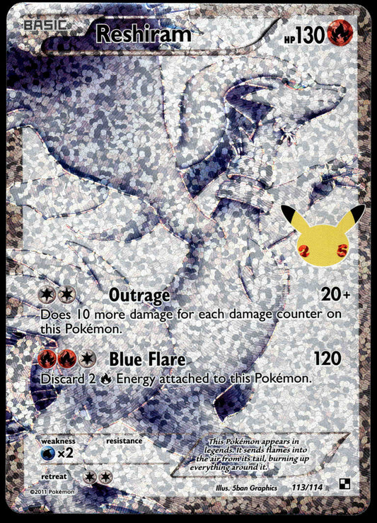 Reshiram 113/114 SWSH 25th Celebrations Classic Collection Pokemon [NM] (1)