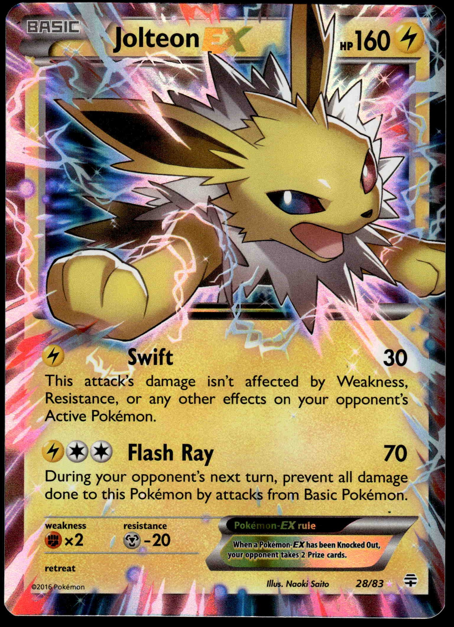 Jolteon EX 28/83 XY Generations Pokemon [PL] (1)