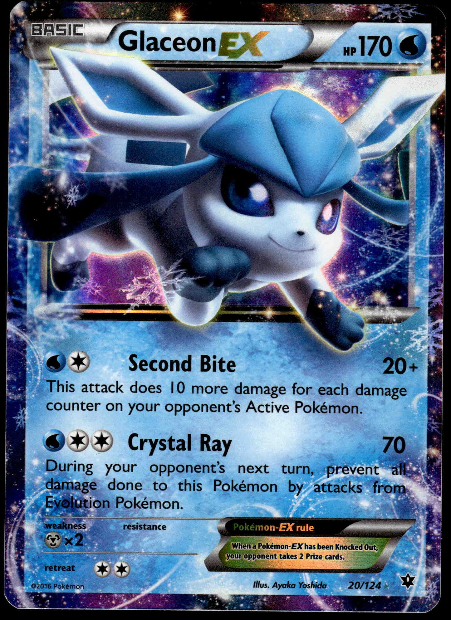 Glaceon EX 20/124 XY Fates Collide Pokemon [NM] (1)