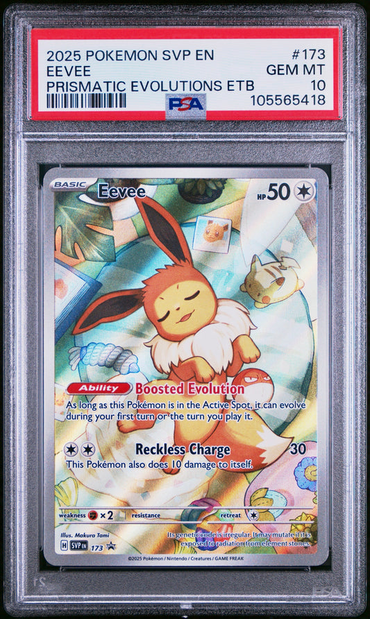 PSA 10 - Eevee IR SVP173 Prismatic Evolutions ETB Promo - Pokemon