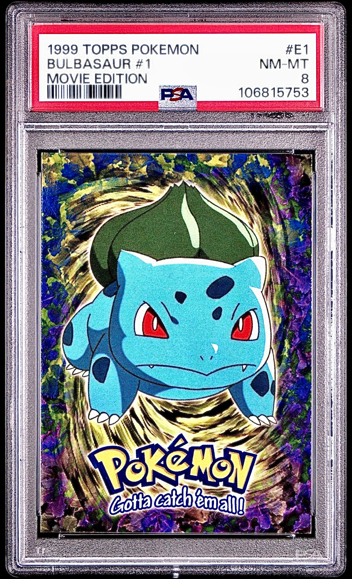 PSA 8 - Bulbasaur #E1 1999 TOPPS Movie Edition - Pokemon