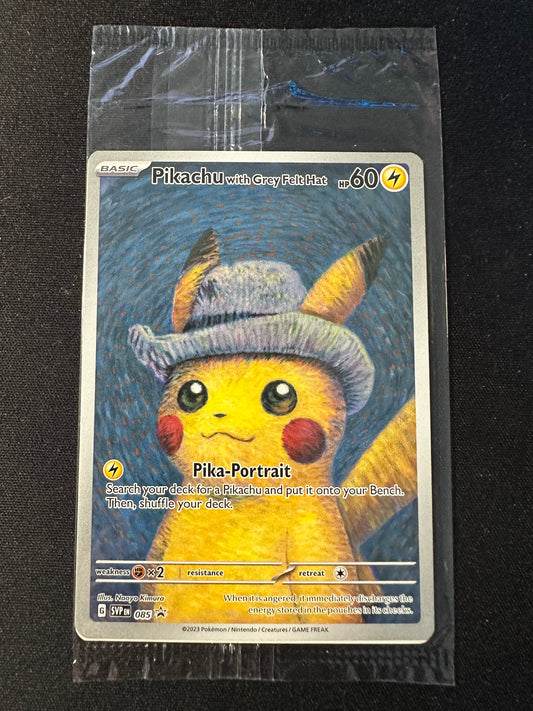 Pikachu with Grey Felt Hat SVP085 SEALED Van Gogh X Promo Pokemon [NM] (2)